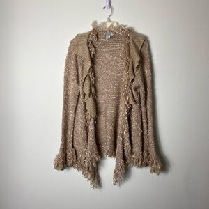 Beige Fringed Women's Sweater